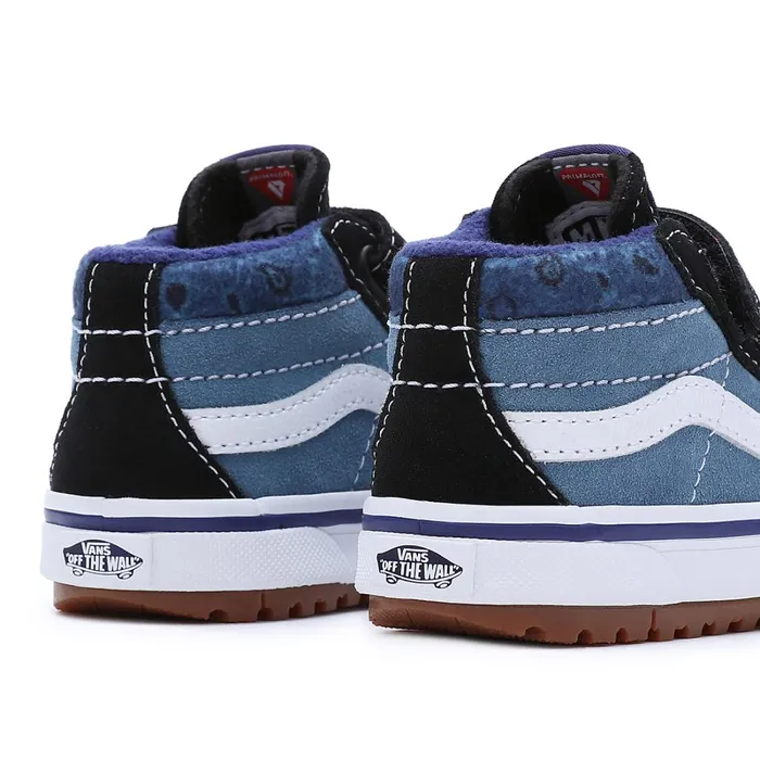 Vans View All Kids Toddler Paisley Sk8Mid Reissue MTE1 Hook And Loop Shoes 14 Years Blue Black