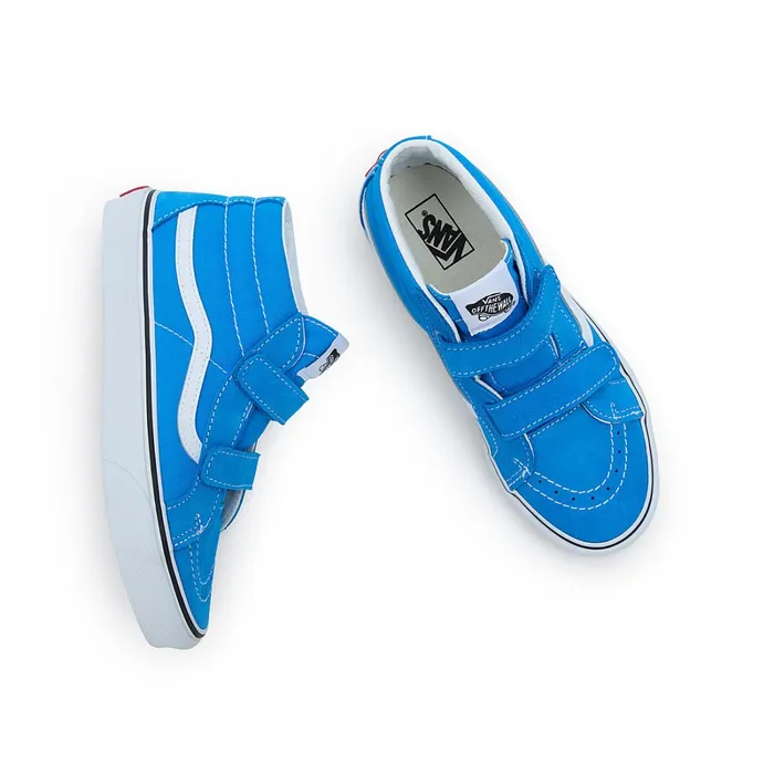 Vans View All Kids Youth Sk8Mid Reissue Hook And Loop Shoes 814 Years Blue