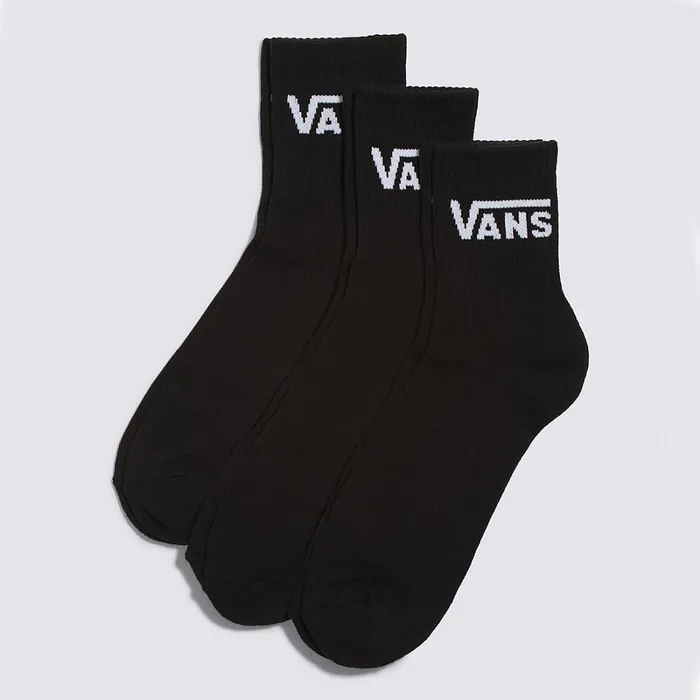 Vans View All Men Classic Half Crew Socks 3 Pairs Black
