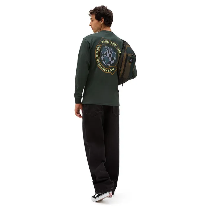 Vans View All Men Globe Circle Long Sleeve TShirt Green