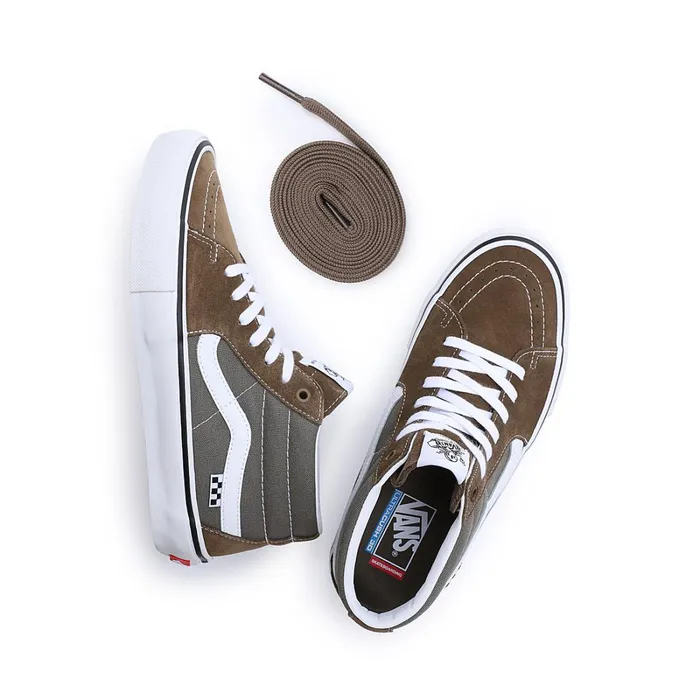 Vans View All Men Skate Grosso Mid Shoes Grey Brown