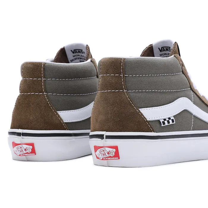 Vans View All Men Skate Grosso Mid Shoes Grey Brown