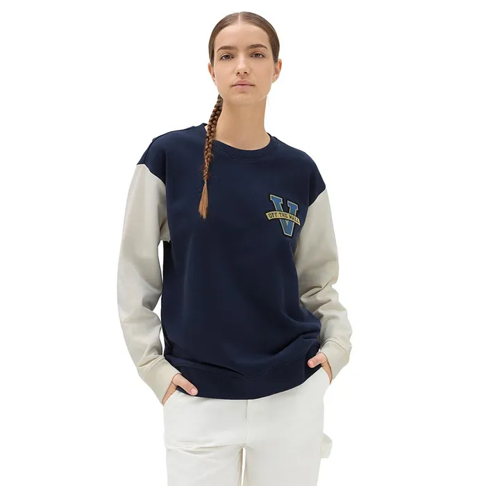 Vans View All Women Varsity V Oversized Crew Sweatshirt Blue