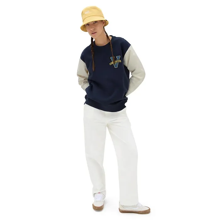 Vans View All Women Varsity V Oversized Crew Sweatshirt Blue