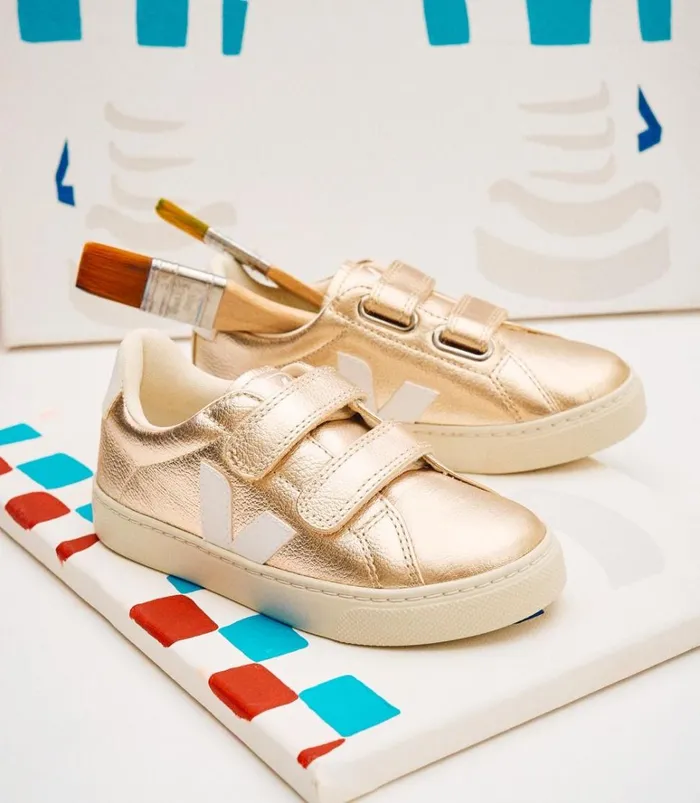 VEJA Esplar Kids ESPLAR CHROMEFREE LEATHER PLATINE WHITE