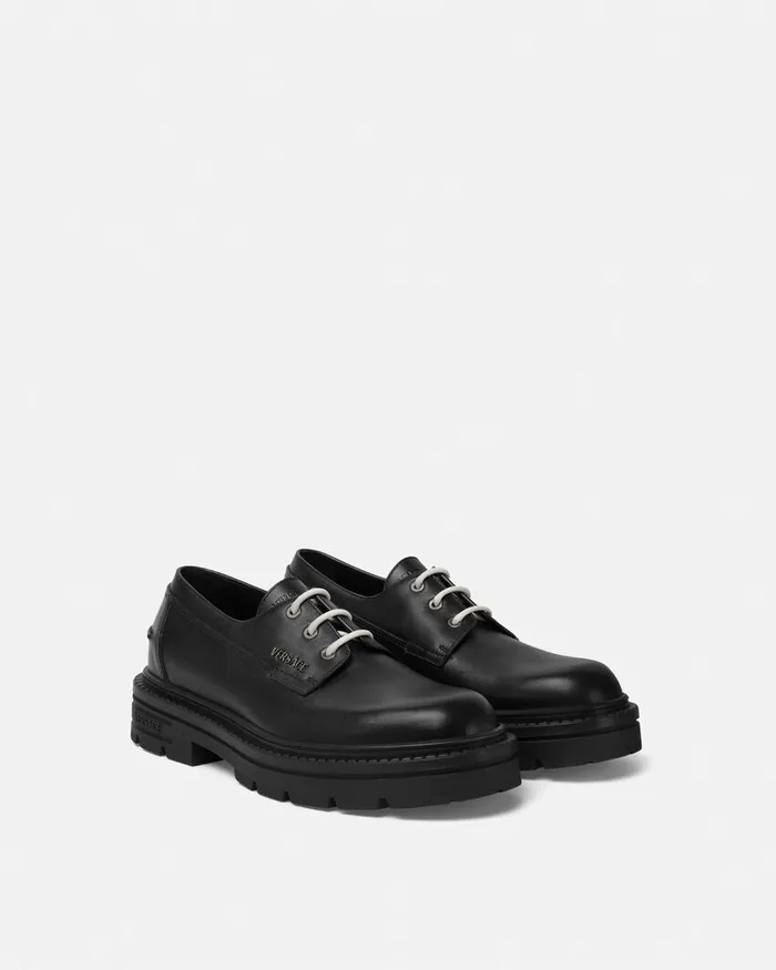 Versace Adriano LaceUp Derby Shoes Black Men Derby Shoes
