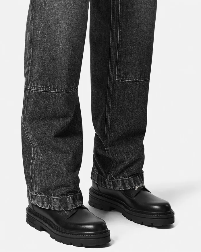 Versace Adriano LaceUp Derby Shoes Black Men Derby Shoes