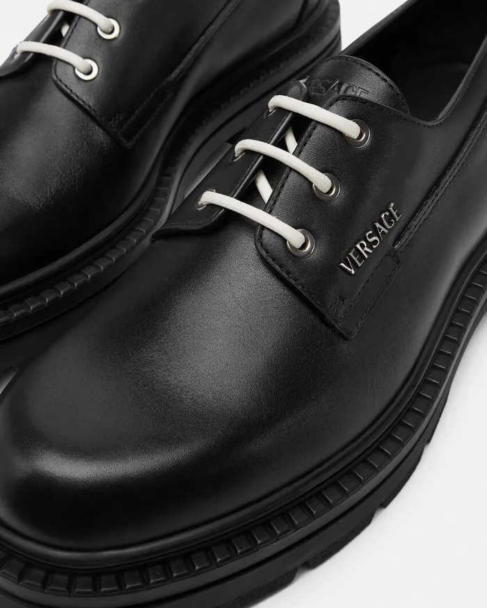 Versace Adriano LaceUp Derby Shoes Black Men Derby Shoes