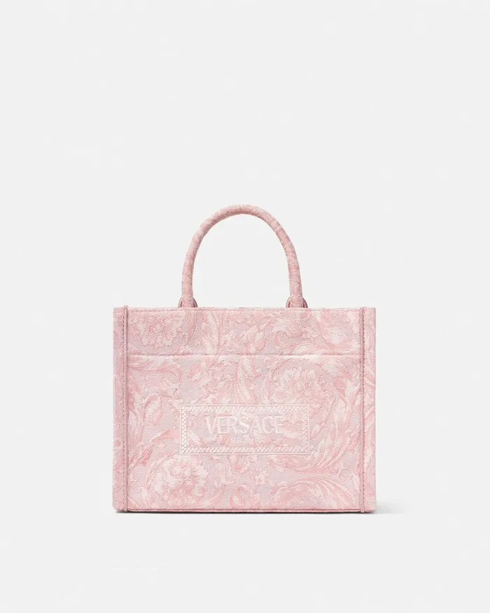 Versace Barocco Athena Small Tote Bag Pinkprint Women Totes