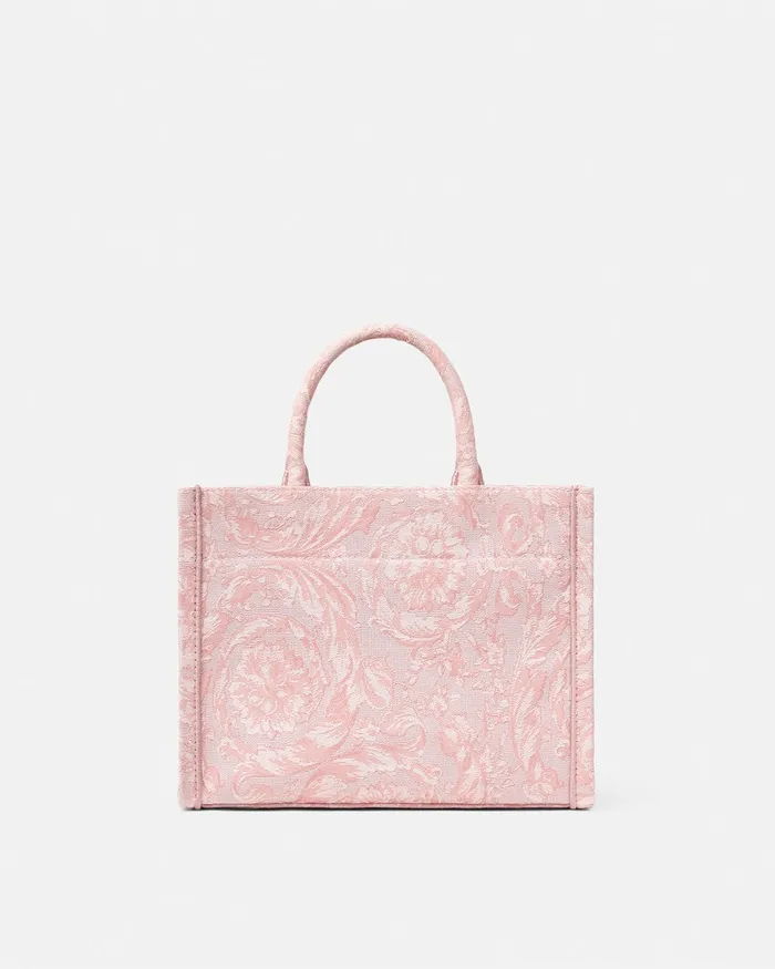 Versace Barocco Athena Small Tote Bag Pinkprint Women Totes