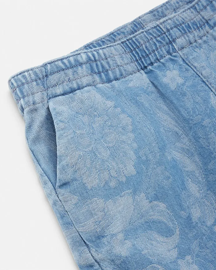 Versace Barocco Chambray Baby Shorts Light Blue Kids Pants