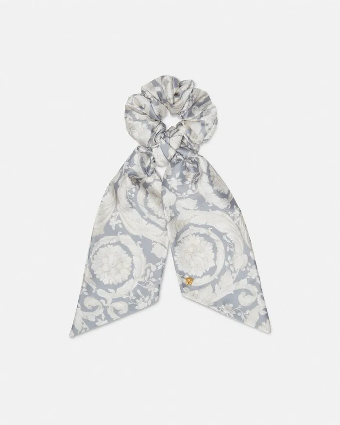 Versace Barocco Foulard Scrunchie Gray Kids Bags and Accessories