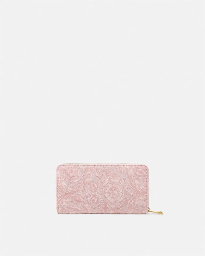 Versace Barocco Jacquard Long Wallet Pinkprint Women Wallets