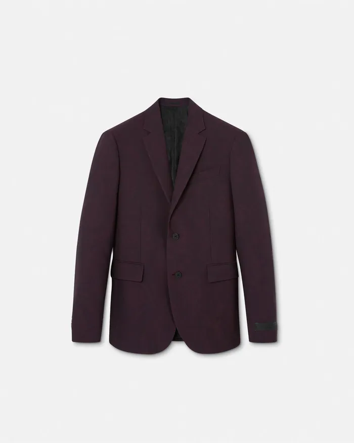 Versace Barocco Jacquard SingleBreasted Blazer Brown Men Blazers and Suits