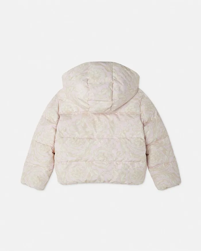 Versace Barocco Puffer Jacket White Kids Outerwear