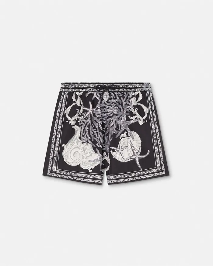 Versace Barocco Reversible Boardshorts Blackprint Men Swimwear
