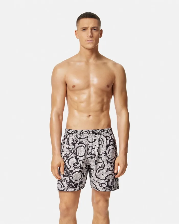 Versace Barocco Reversible Boardshorts Blackprint Men Swimwear