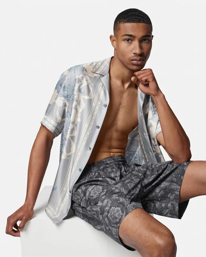 Versace Barocco Reversible Boardshorts Blackprint Men Swimwear
