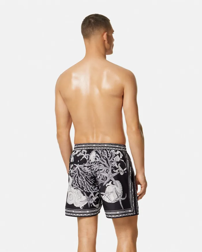 Versace Barocco Reversible Boardshorts Blackprint Men Swimwear