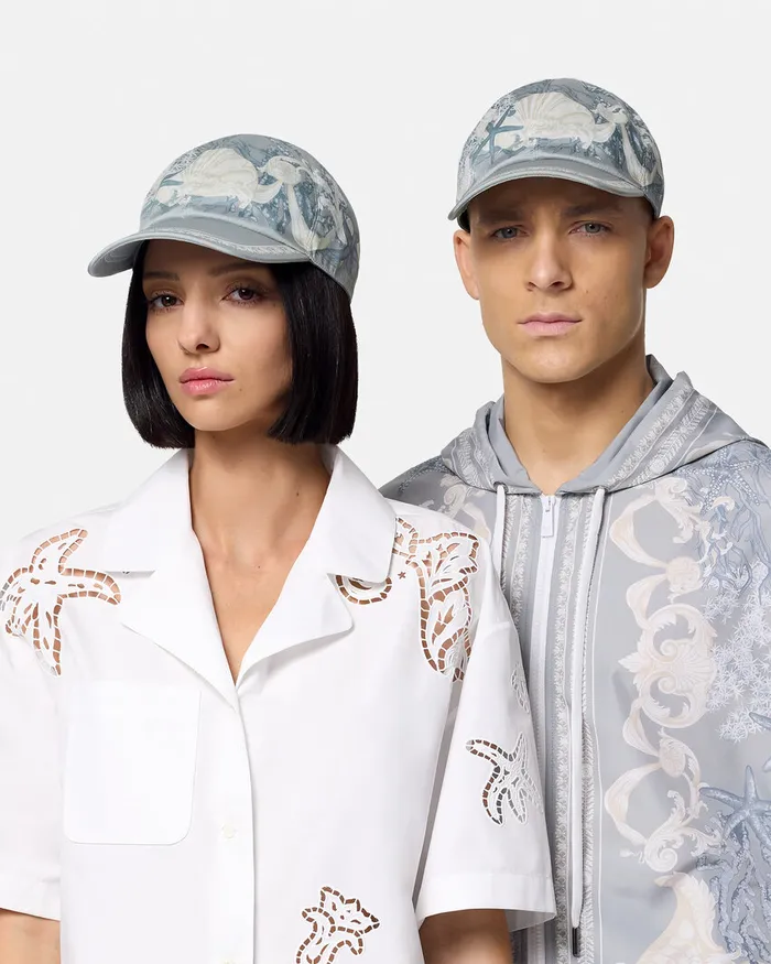 Versace Barocco Sea Baseball Cap Blueprint MenWomen Hats and Caps