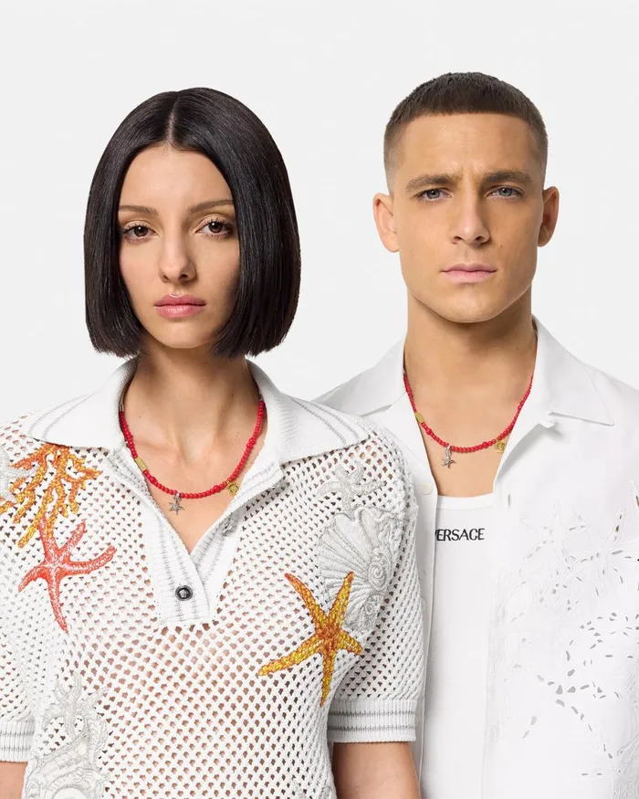 Versace Barocco Sea Necklace Red MenWomen Necklaces