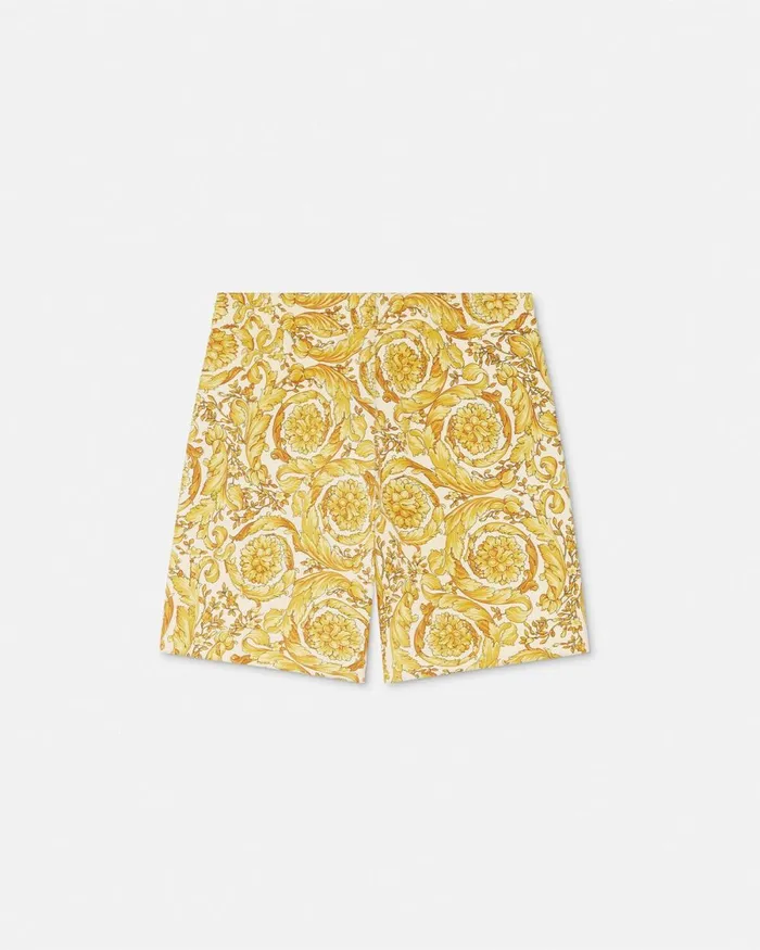 Versace Barocco Swim Boardshorts Yellowprint Men Swimwear