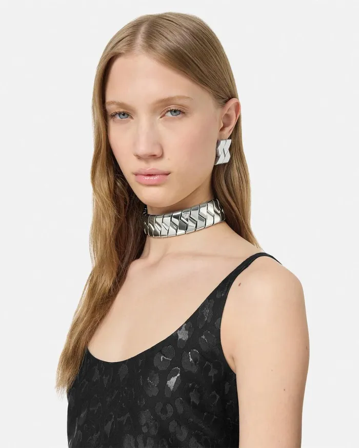 Versace Bind Earrings Silver Women Earrings