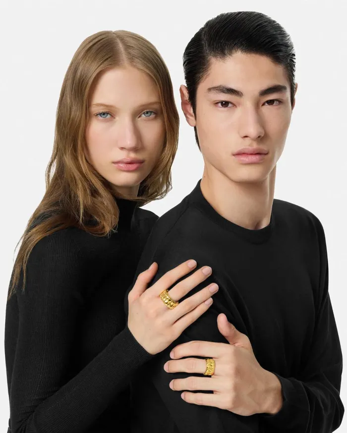 Versace Bind Ring Light Gold MenWomen Rings