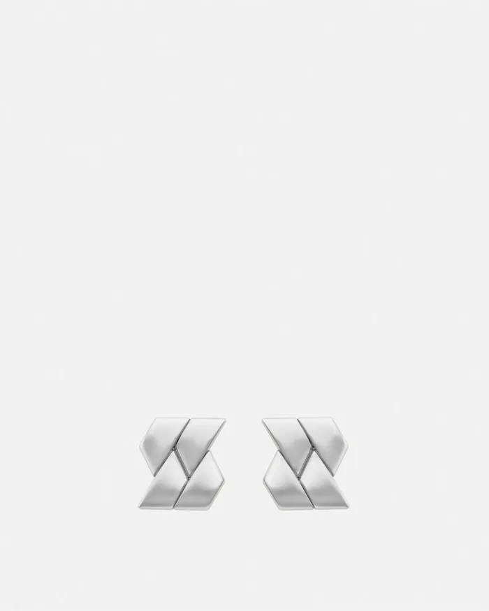 Versace Bind Stud Earrings Silver Women Earrings