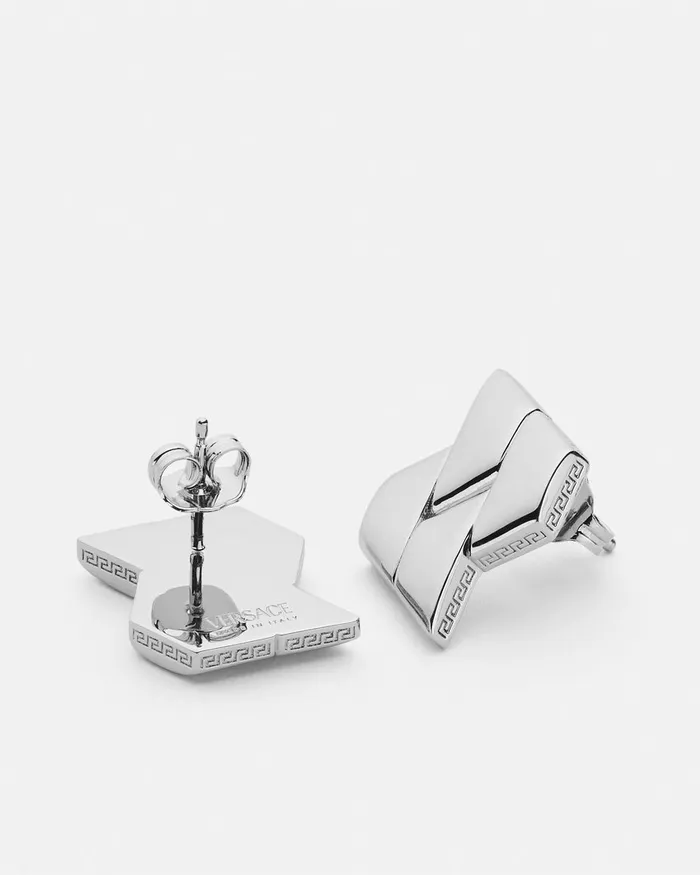 Versace Bind Stud Earrings Silver Women Earrings