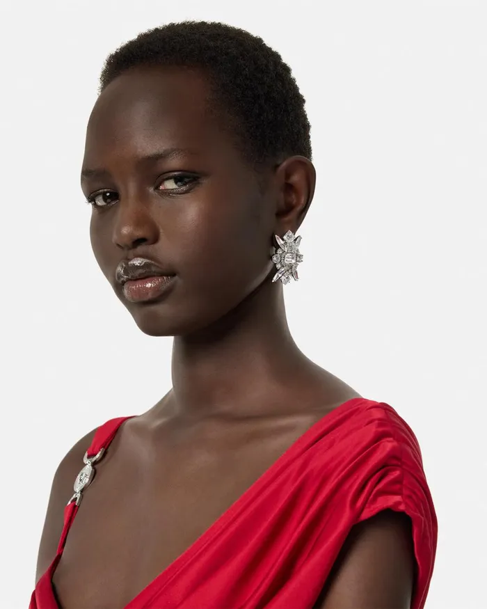 Versace Bloom Earrings Silver Women Earrings