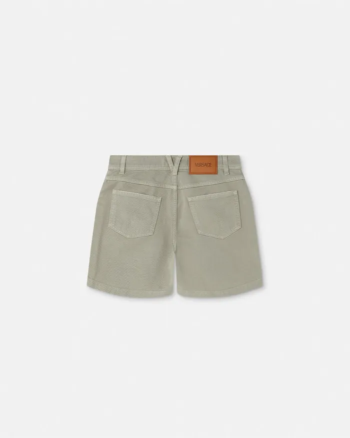 Versace Cargo Denim Shorts Green Women Pants and Shorts