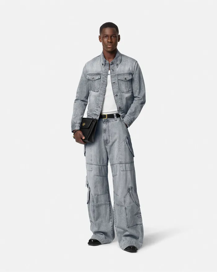 Versace Cargo Jeans Gray Men Pants and Shorts