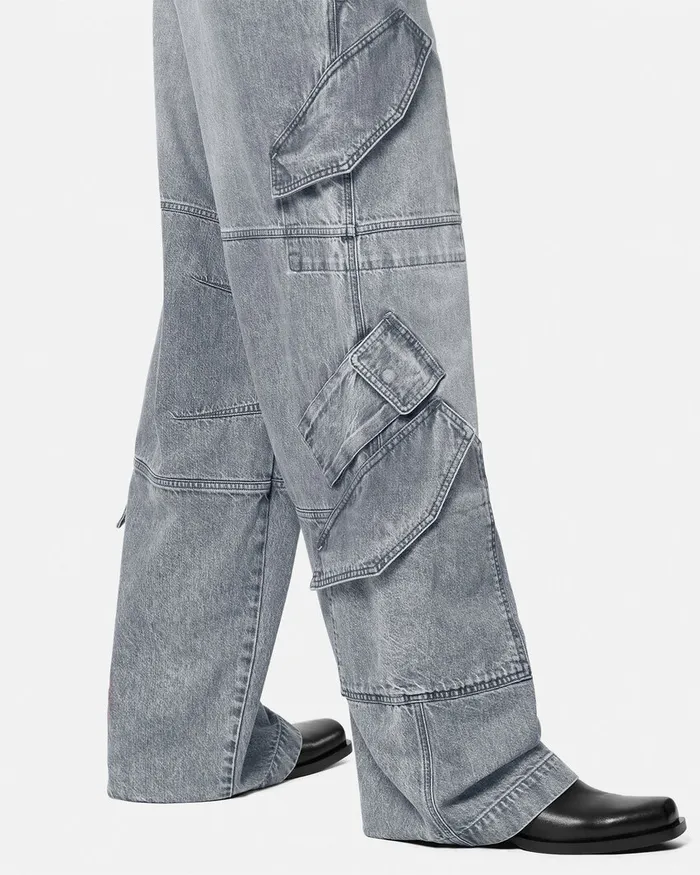 Versace Cargo Jeans Gray Men Pants and Shorts