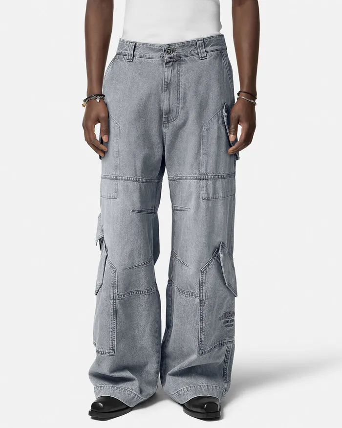 Versace Cargo Jeans Gray Men Pants and Shorts