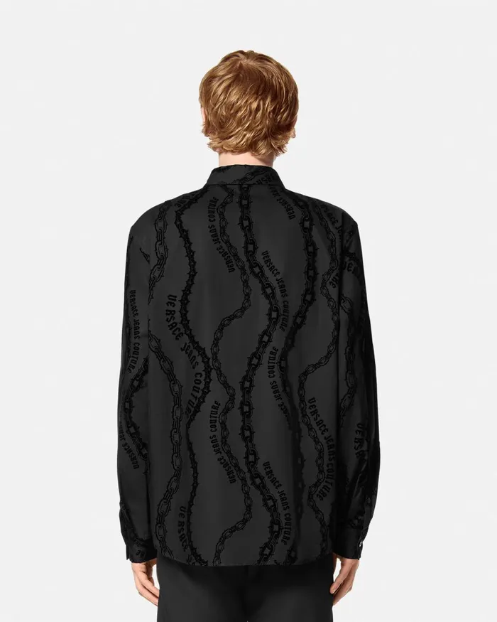 Versace Chain Couture RegularFit Shirt Blackprint Men Jeans Couture