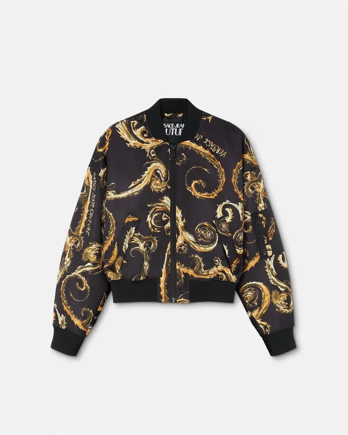 Versace Chromo Couture Bomber Jacket Blackgold Women Jeans Couture