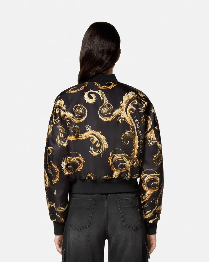 Versace Chromo Couture Bomber Jacket Blackgold Women Jeans Couture