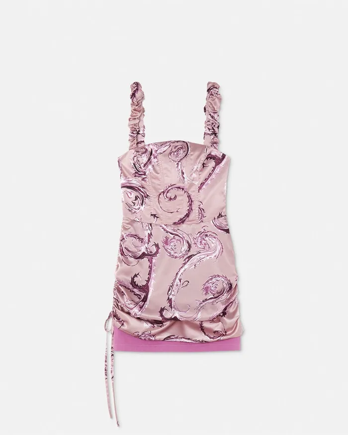 Versace Chromo Couture Bustier Mini Dress Pinkprint Women Jeans Couture