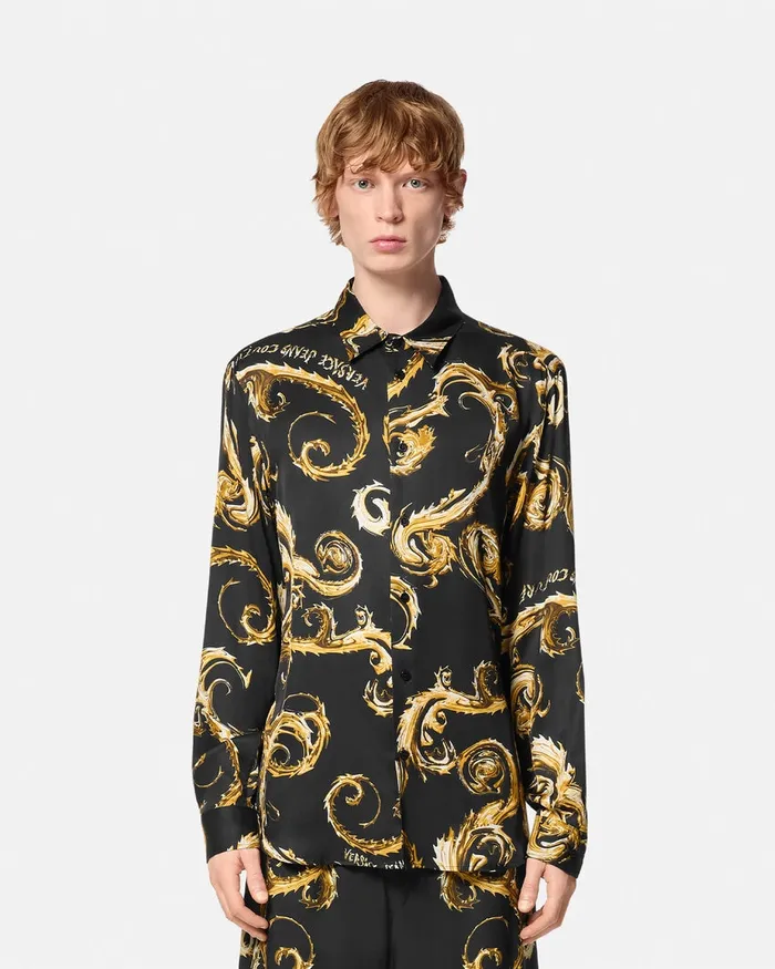 Versace Chromo Couture RegularFit Shirt Blackgold Men Jeans Couture