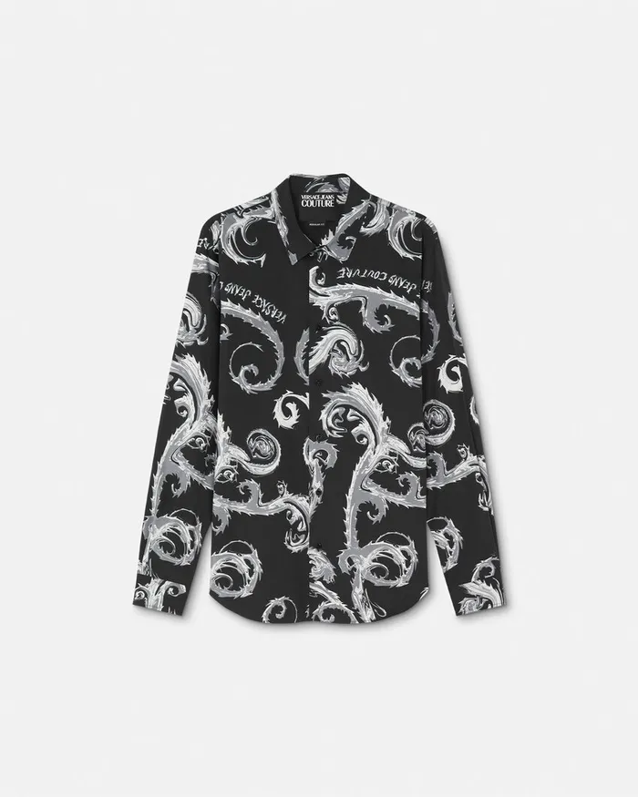 Versace Chromo Couture RegularFit Shirt Blackwhite Men Jeans Couture