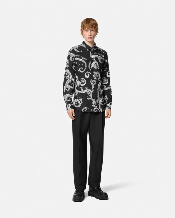 Versace Chromo Couture RegularFit Shirt Blackwhite Men Jeans Couture