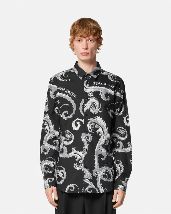Versace Chromo Couture RegularFit Shirt Blackwhite Men Jeans Couture