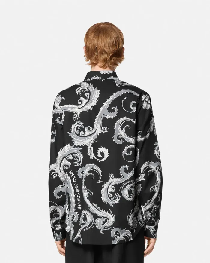 Versace Chromo Couture RegularFit Shirt Blackwhite Men Jeans Couture