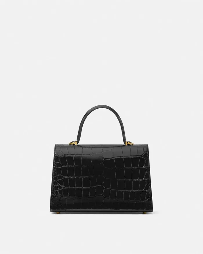 Versace CrocEffect Medusa 03995 Handbag Blackgold Women Medusa 03995