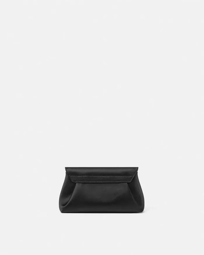 Versace Crystal Gianni Ribbon Clutch Blacksilver Women Mini Bags and Clutches