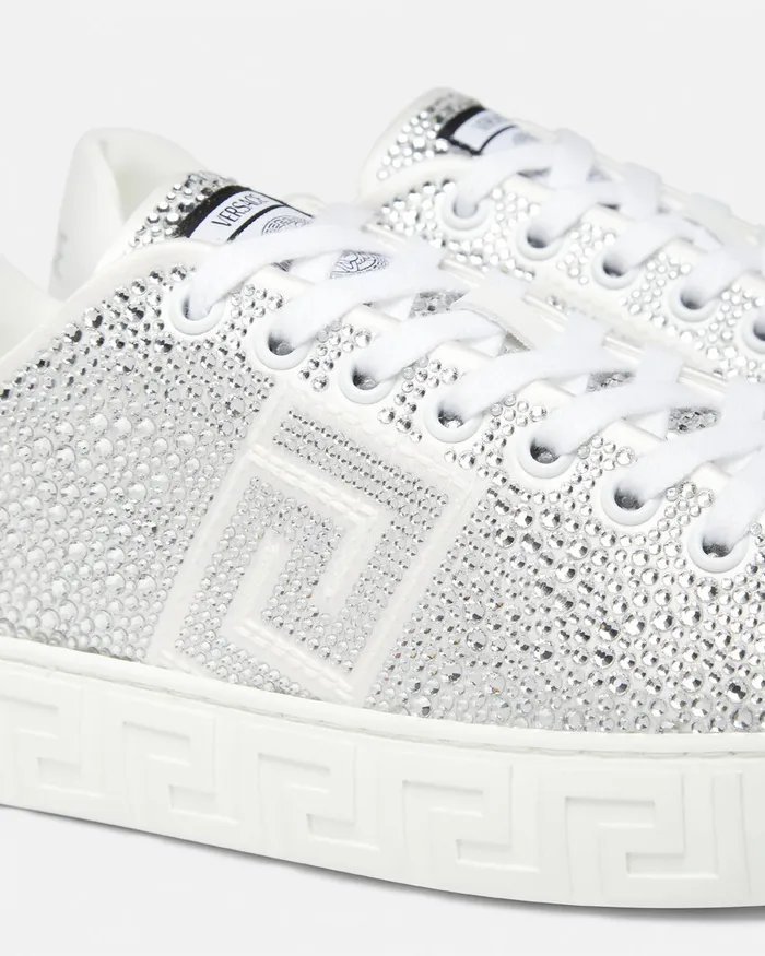 Versace Crystal Greca Sneakers Blackwhite Women Sneakers