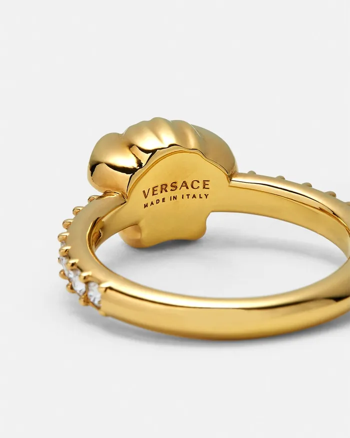 Versace Crystal La Medusa Ring Gold Women Rings