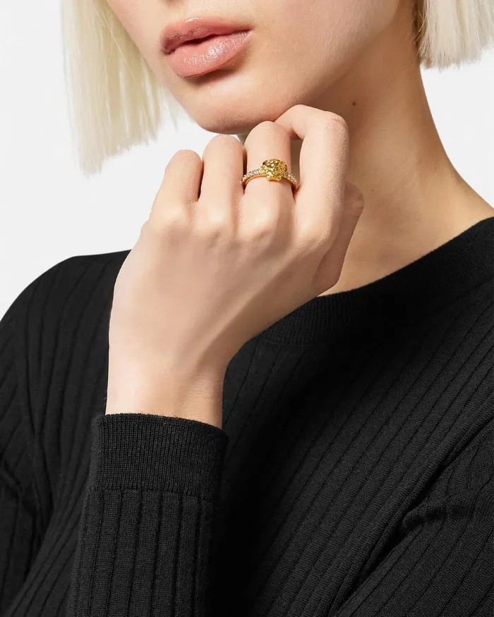 Versace Crystal La Medusa Ring Gold Women Rings