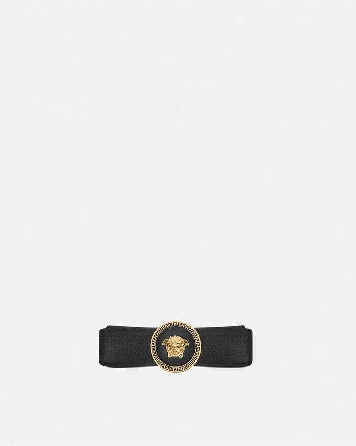 Versace Gianni Ribbon Hair Clip Black Women Hair Accessories